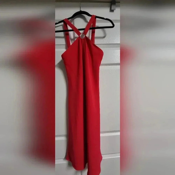 Evan Picone Formal Dress - EUC - Size 6, Fully Lined, Halter Neck, Hot Pink - Picture 4 of 8